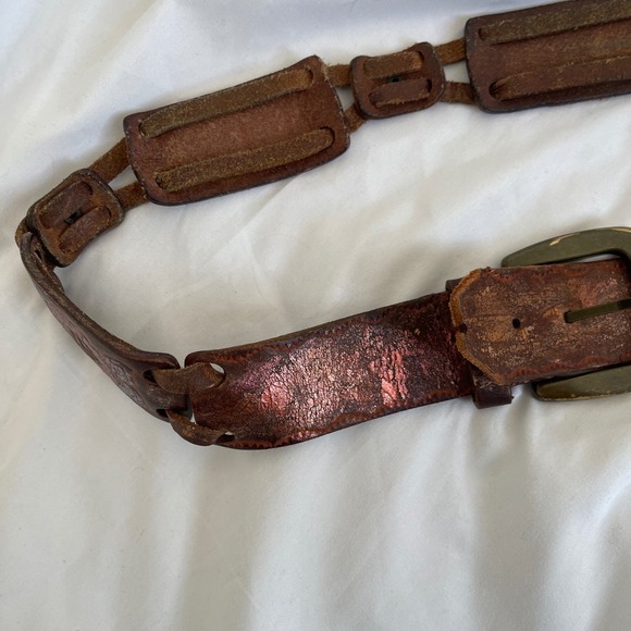 Vintage‎ Fossil Genuine Leather Foil Woven Belt main image 5